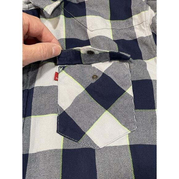 Levis-NFL Seattle Seahawks Snap Button Shirt Women’s Size XL Gray/Blue Football - Picture 10 of 16